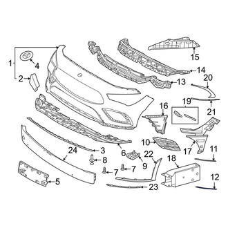Mercedes-Benz OE - Front Right Upper Grille Molding