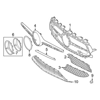 Mercedes-Benz OE - Front Bumper & Grille - Grille & Components (With AMG Line)