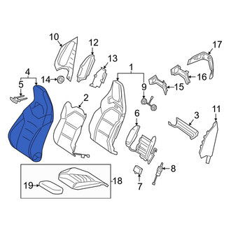 Mercedes-Benz OE - Front Left Seat Back Cushion Cover