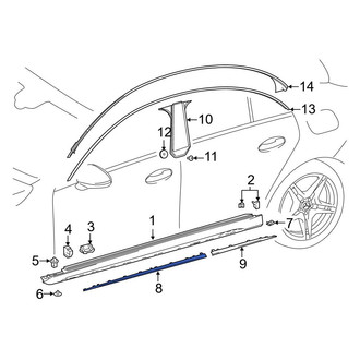 Mercedes-Benz OE - Front Left Rocker Panel Molding Trim Insert