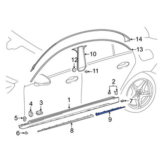 Mercedes-Benz OE - Rear Left Rocker Panel Molding Trim Insert