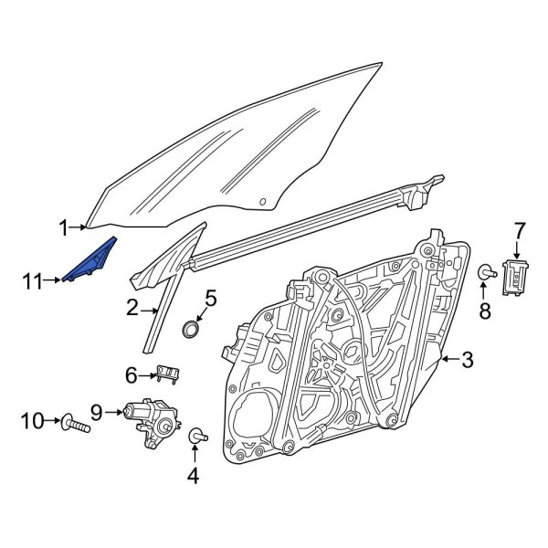 MercedesBenz OE 1187270100 Front Left Door Applique