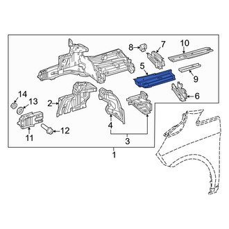 Mercedes-Benz OE - Front Left Frame Side Member Reinforcement