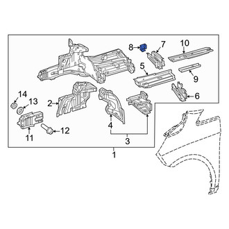Mercedes-Benz OE - Front Floor Reinforcement End Cap