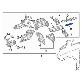 Mercedes-Benz OE - Front Left Floor Side Rail Reinforcement