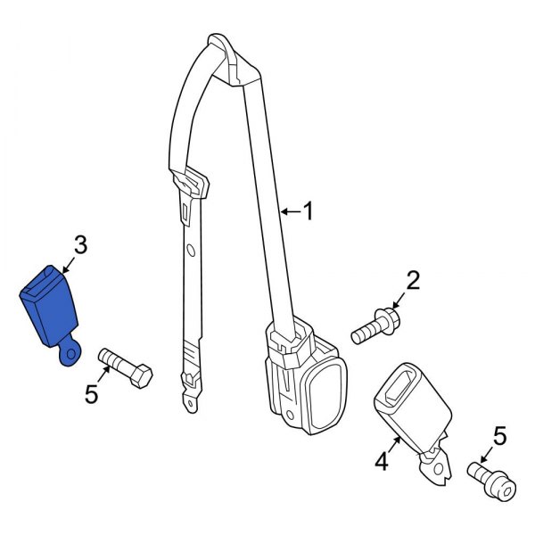 MercedesBenz OE 90186011699051 Rear Center Seat Belt Receptacle