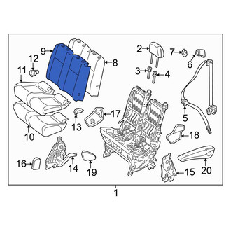 Mercedes-Benz OE - Center Left Seat Back Cushion Cover