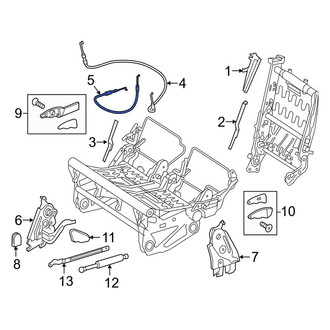 Mercedes-Benz OE - Center Lower Folding Seat Release Cable