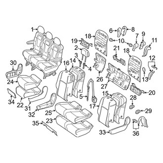 Mercedes-Benz OE - Seats & Tracks - Second Row Seats (3 Passenger, Covers & Components Luxury)