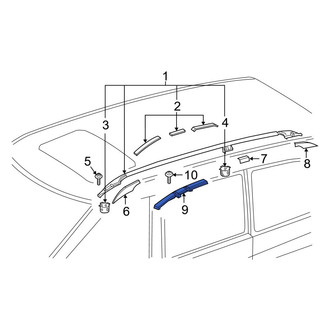 Mercedes-Benz OE - Left Roof Luggage Carrier Side Rail Bracket