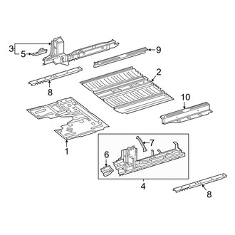 Mercedes-Benz OE - Pillars, Rocker & Floor - Floor (With Dual Sliding Doors), (Mini Passenger Van)