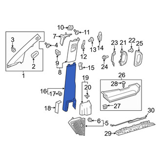 Mercedes-Benz OE - Left Lower Door Pillar Post Trim Set