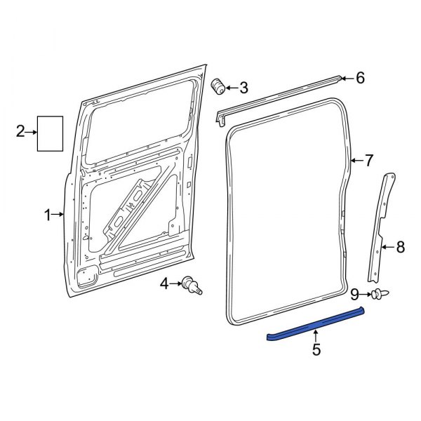 MercedesBenz OE 4477310127 Right Lower Outer Sliding Door Weatherstrip