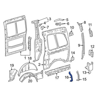 Mercedes-Benz OE - Center Left Body C-Pillar Baffle Plate