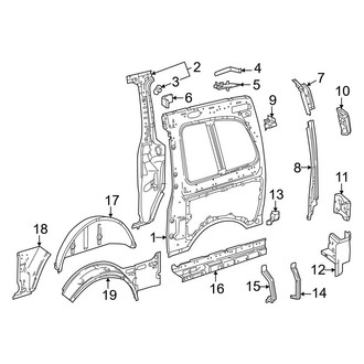 Mercedes-Benz OE - Side Panel - Inner Structure & Rails (Driver Side, With Sliding Door), (Mini Cargo Van)