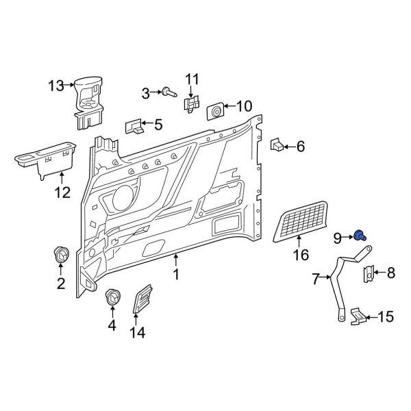 Interior Quarter Panel Trim Panel Bolt