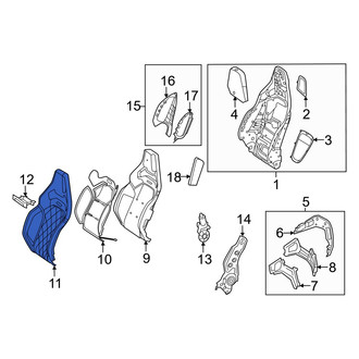 Mercedes-Benz OE - Front Left Seat Back Cushion Cover