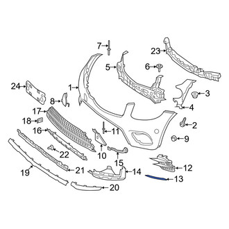 Mercedes-Benz OE - Front Right Lower Grille Molding