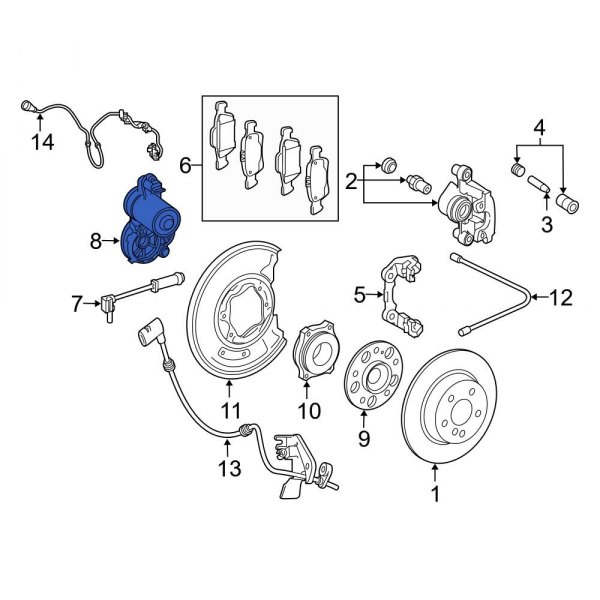 MercedesBenz OE 0009061203 Rear Left Parking Brake Actuator