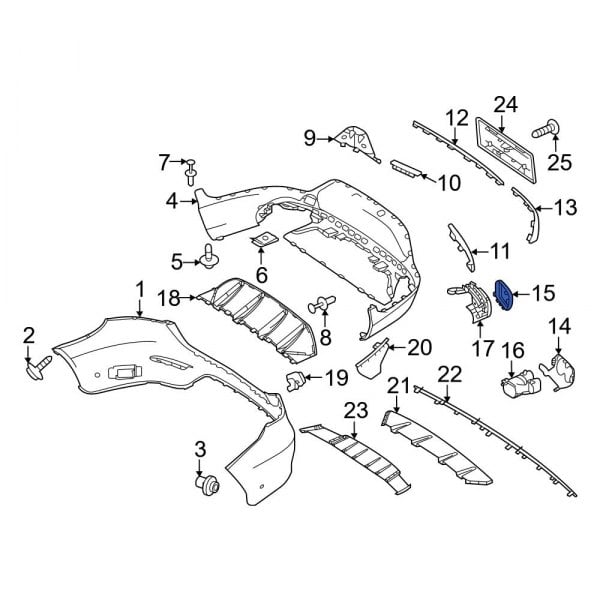 Mercedes-Benz OE 2538859606 - Rear Right Upper Bumper Trim