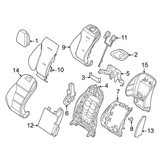 Mercedes-Benz OE - Seats & Tracks - Driver Seat Components (Seat Back), (Sport Utility Coupe 254.347 Body Code / 254.380 Body Code / 254.387 Body Code)