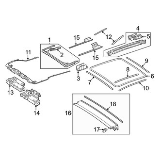 Mercedes-Benz OE - Roof - Sunroof (Frame & Components), (Sport Utility Coupe 254.347 Body Code / 254.380 Body Code / 254.387 Body Code)