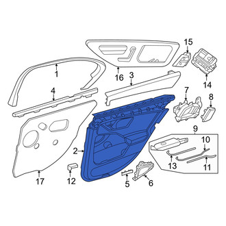 Mercedes-Benz OE - Front Right Upper Inner Door Interior Trim Panel