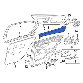 Mercedes-Benz OE - Front Left Lower Inner Door Interior Trim Panel