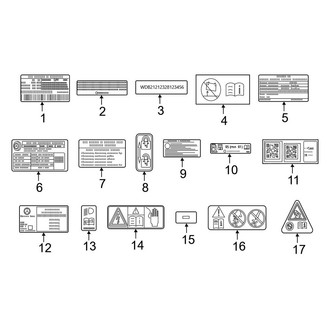 Mercedes-Benz OE - Information Labels - Labels (Convertible / Coupe 4.0L)