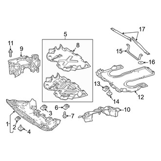 Mercedes-Benz OE - Radiator Support - Splash Shields (Convertible)