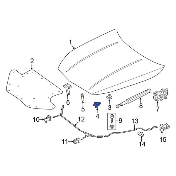 Mercedes-Benz OE 1728800760 - Front Hood Latch Striker Plate