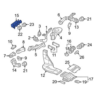 Mercedes-Benz OE - Front Upper Center Instrument Panel Air Duct