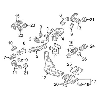 Mercedes-Benz OE - Instrument Panel - Ducts (Convertible / Coupe)