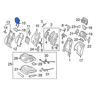 Mercedes-Benz OE - Front Left Headrest