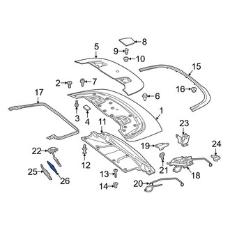 Mercedes-Benz OE - Rear Left Convertible Top Stowage Compartment Trim Panel