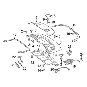 Mercedes-Benz OE - Convertible/Soft Top - Top Well Components (Exterior Trim), (Convertible)