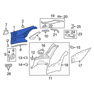 Mercedes-Benz OE - Rear Center Left Interior Quarter Panel Trim Panel