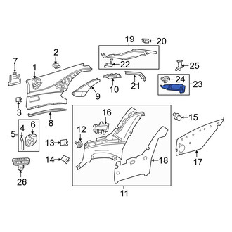 Mercedes-Benz OE - Left Door Pillar Post Trim Set