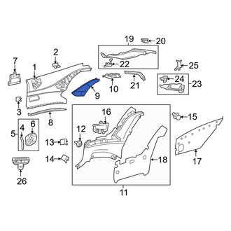 Mercedes-Benz OE - Rear Left Rearward Interior Quarter Panel Trim Panel Insert