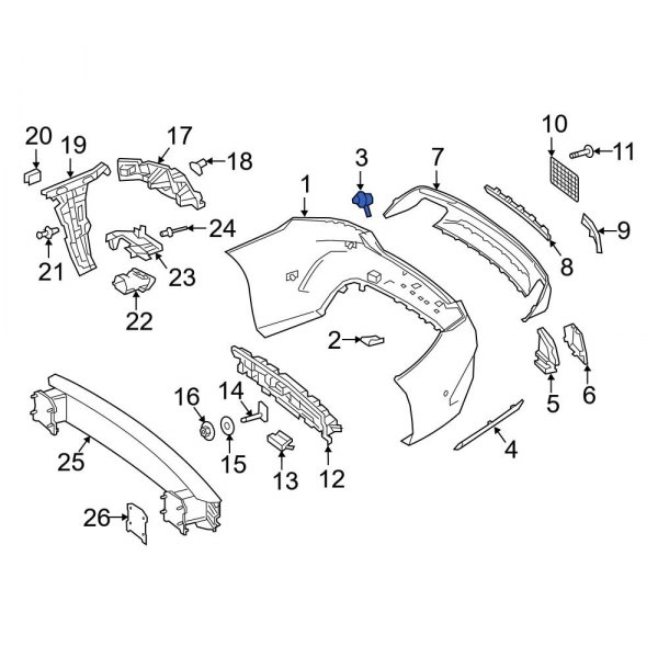 Mercedes-Benz OE 22288523019999 - Rear Upper Tow Eye Cap