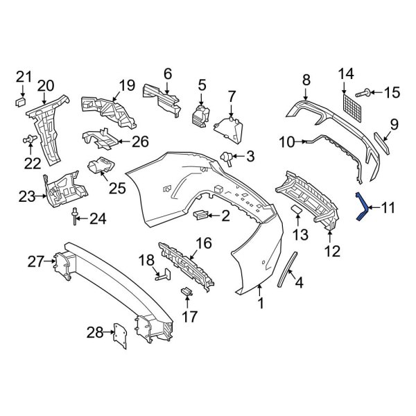 Mercedes-Benz OE 2228853000 - Rear Right Bumper Trim