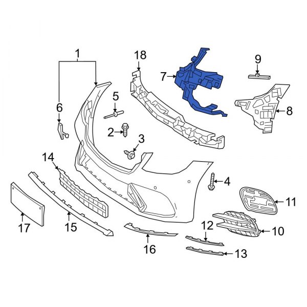 Bumper Cover Support Rail