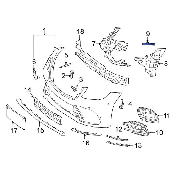 Bumper Cover Support Rail Bracket