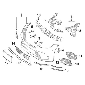 Mercedes-Benz OE - Front Bumper & Grille - Bumper & Components (With AMG Line, Bumper Cover & Components), (4Matic Coupe)