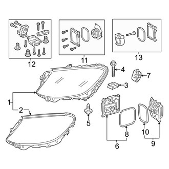 Mercedes-Benz OE - Front Lamps - Headlamp Components (Sedan)
