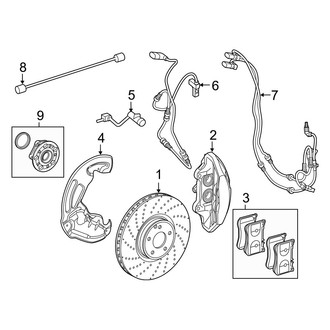 Mercedes-Benz OE - Front Suspension - Brake Components (6-Piston Calipers)