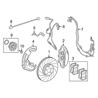 Mercedes-Benz OE - Front Suspension - Brake Components (4-Piston Calipers), (4Matic Sedan)