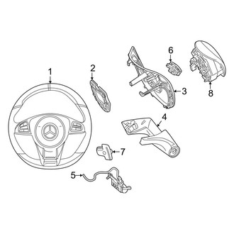 Mercedes-Benz OE - Steering Wheel & Trim (Flat Bottom Style), (Sedan)