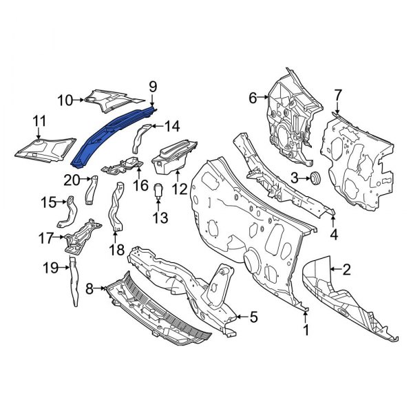 Cowl Water Deflector