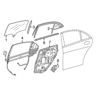 Mercedes-Benz OE - Rear Door - Glass & Hardware (Sedan)